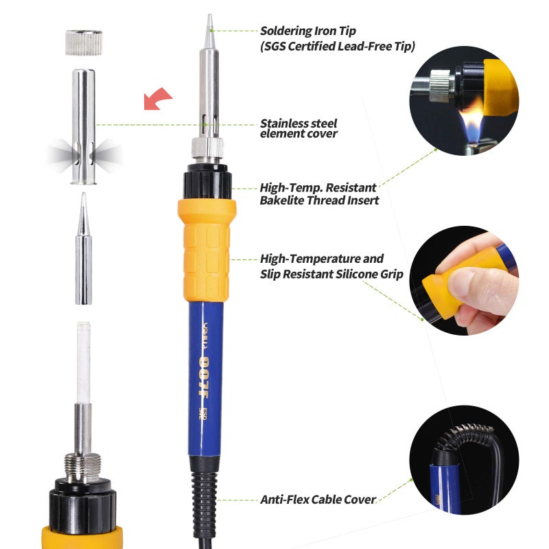 YIHUA 907F Replacement Soldering Iron Handpiece/Handle for Yihua 939D+/1000B Soldering Station - Image 4